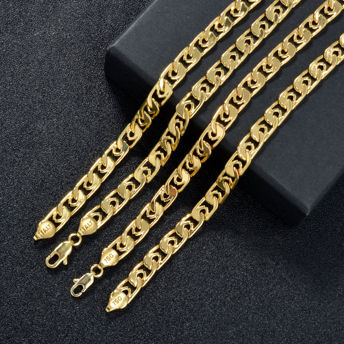18ct Gold Chain Men's 18ct Gold Vermeil On Silver Mens 24