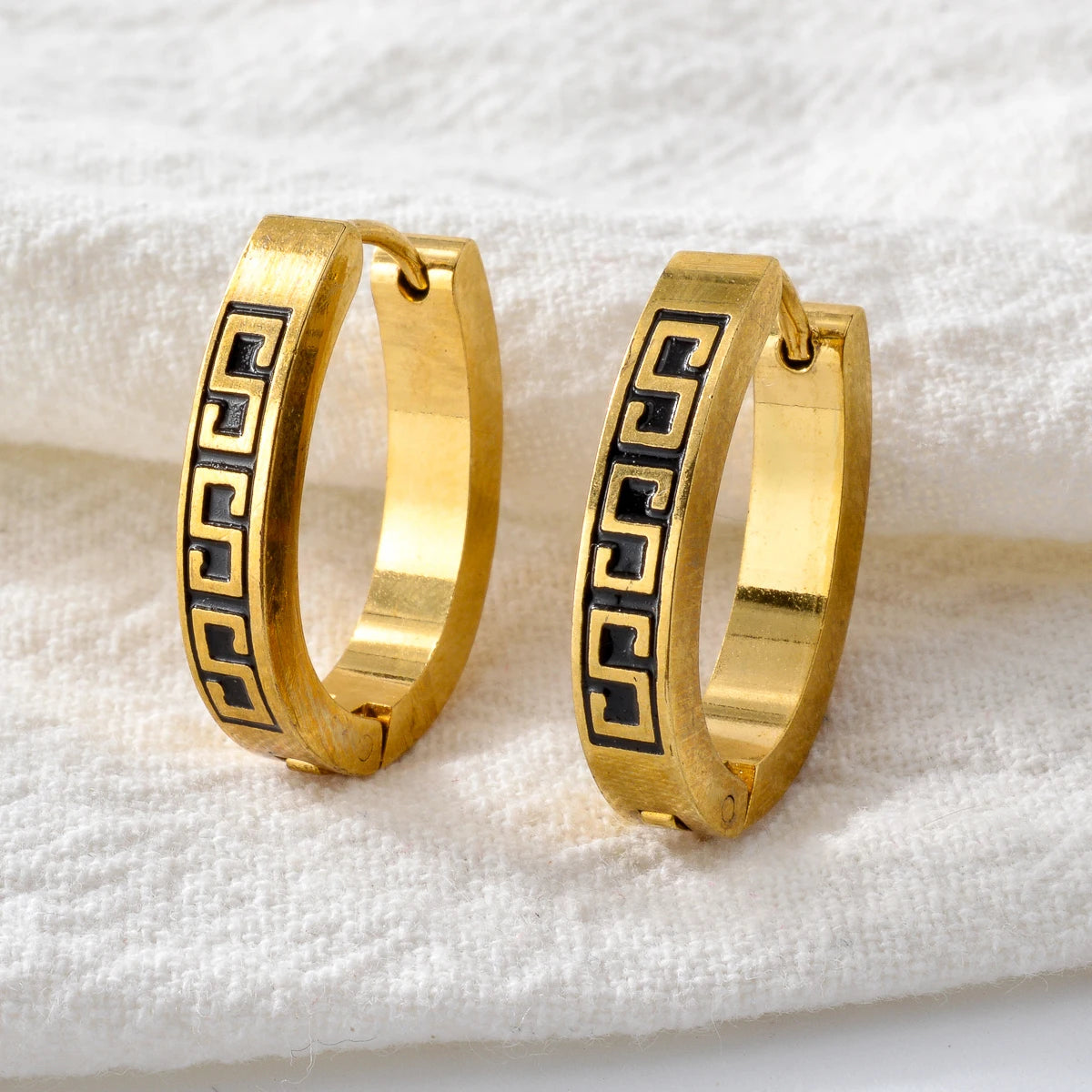 Fashion 18K Gold Plated Stainless Steel Hoop Earrings Jewelry For Women