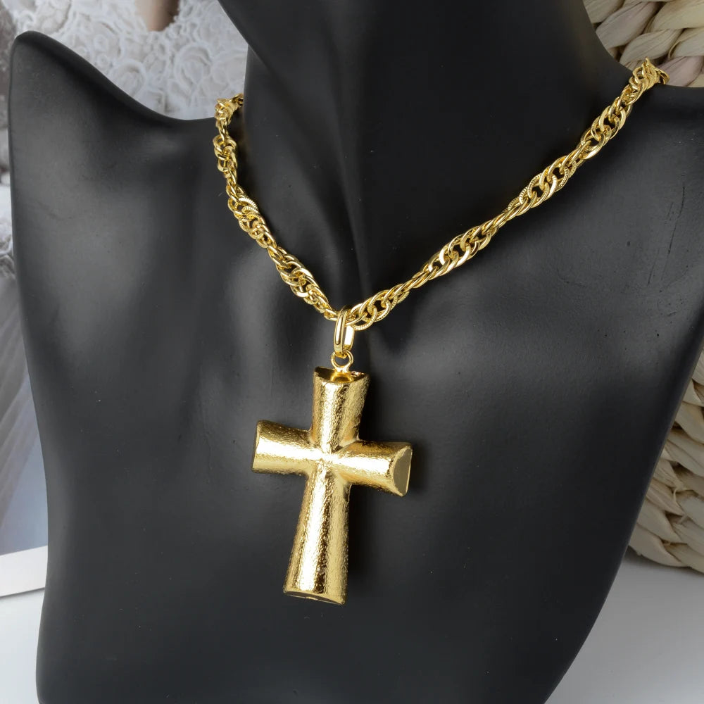 ZEADear Jewelry Fashion Necklace Pendant New Brush Copper Latin Cross For Man 60CM Chain High Quality Daily Wear Gift Party