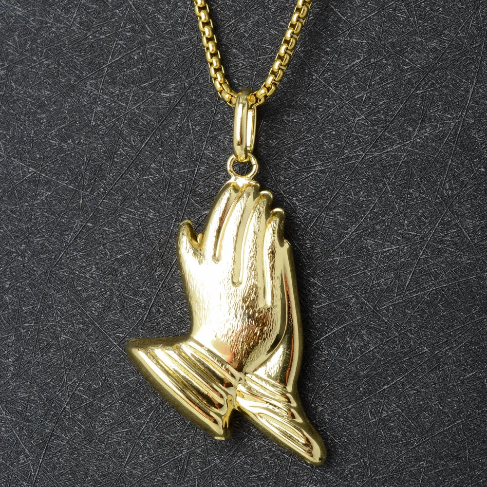 ZEADear Jewelry Classic Trendy Peace Hands Pendant With 55Cm Necklace Copper Big Hollow For Man High Quality Daily Wear Gift