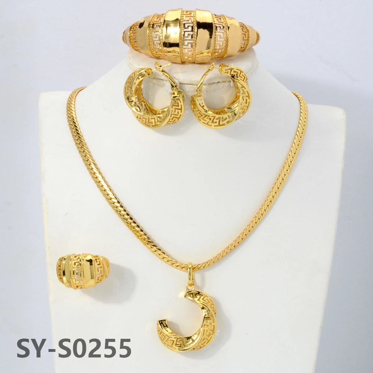 zeadear jewelry dubai 14k gold plated copper earring bracelet ring necklace jewelry sets