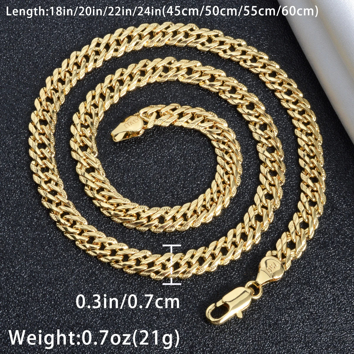 Zeadear jewelry Italy 750 18k gold plated chain necklace wholesale jewelry making