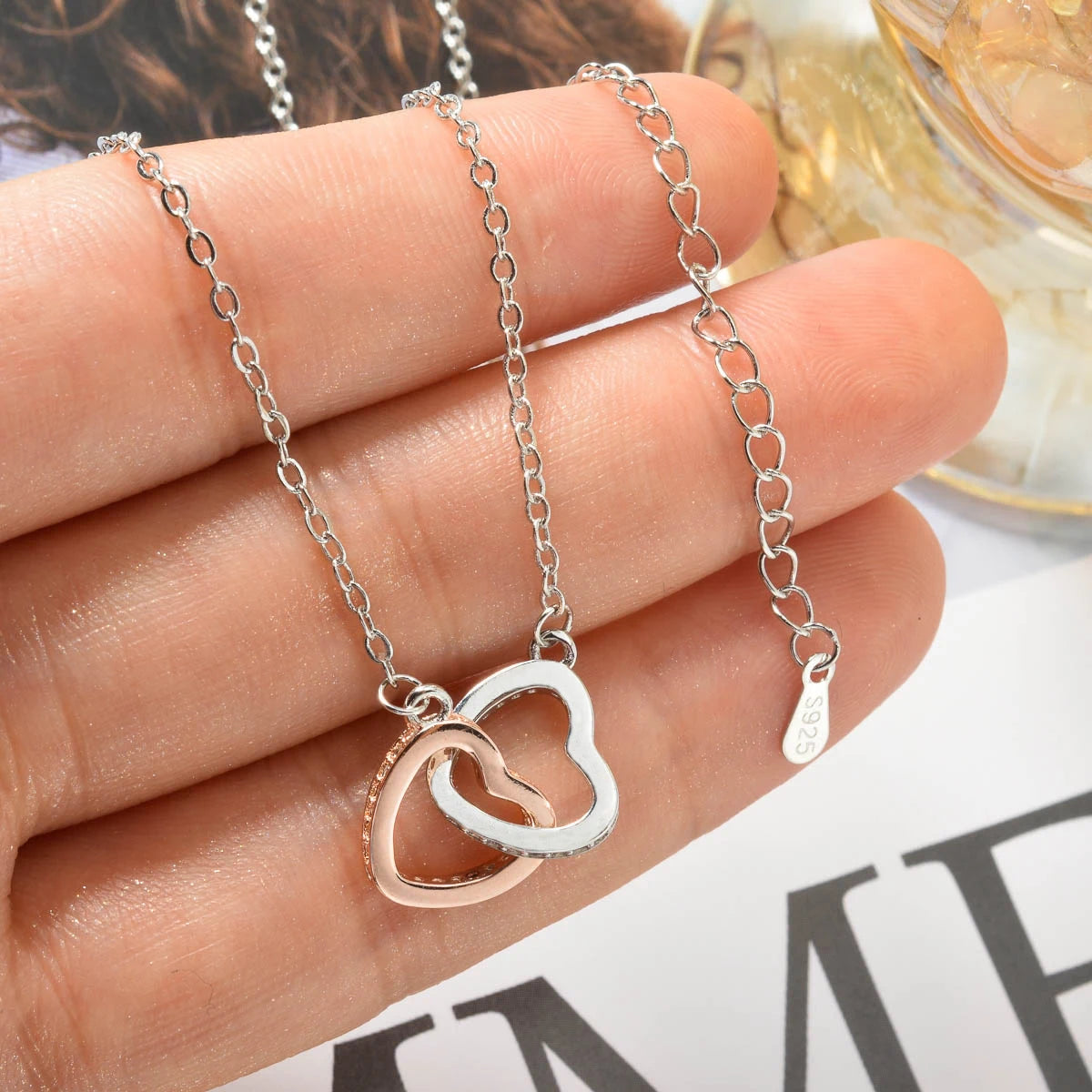Heart-shaped Pendant Necklace Silver Color Fashionable Jewelry Necklace Neck Chain Couples Daily Wear Accessories Gifts