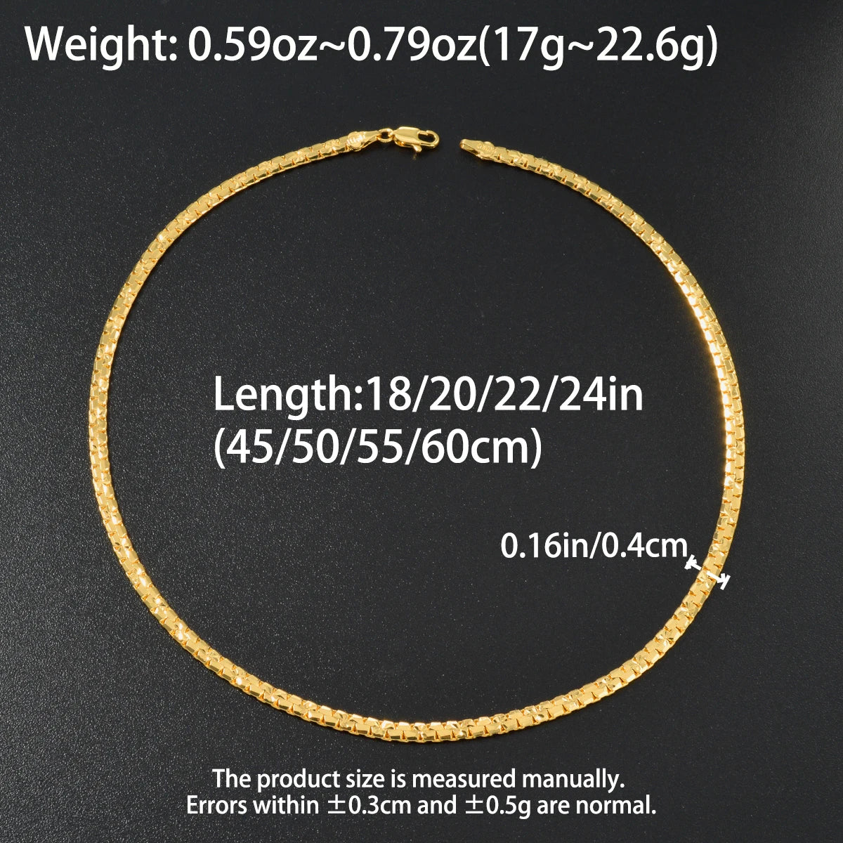 Faceted Cube Box Neck Chain 18K Gold Plated Copper Polished Link Multi Length Jewelry For Birthday Anniversary Holiday Present