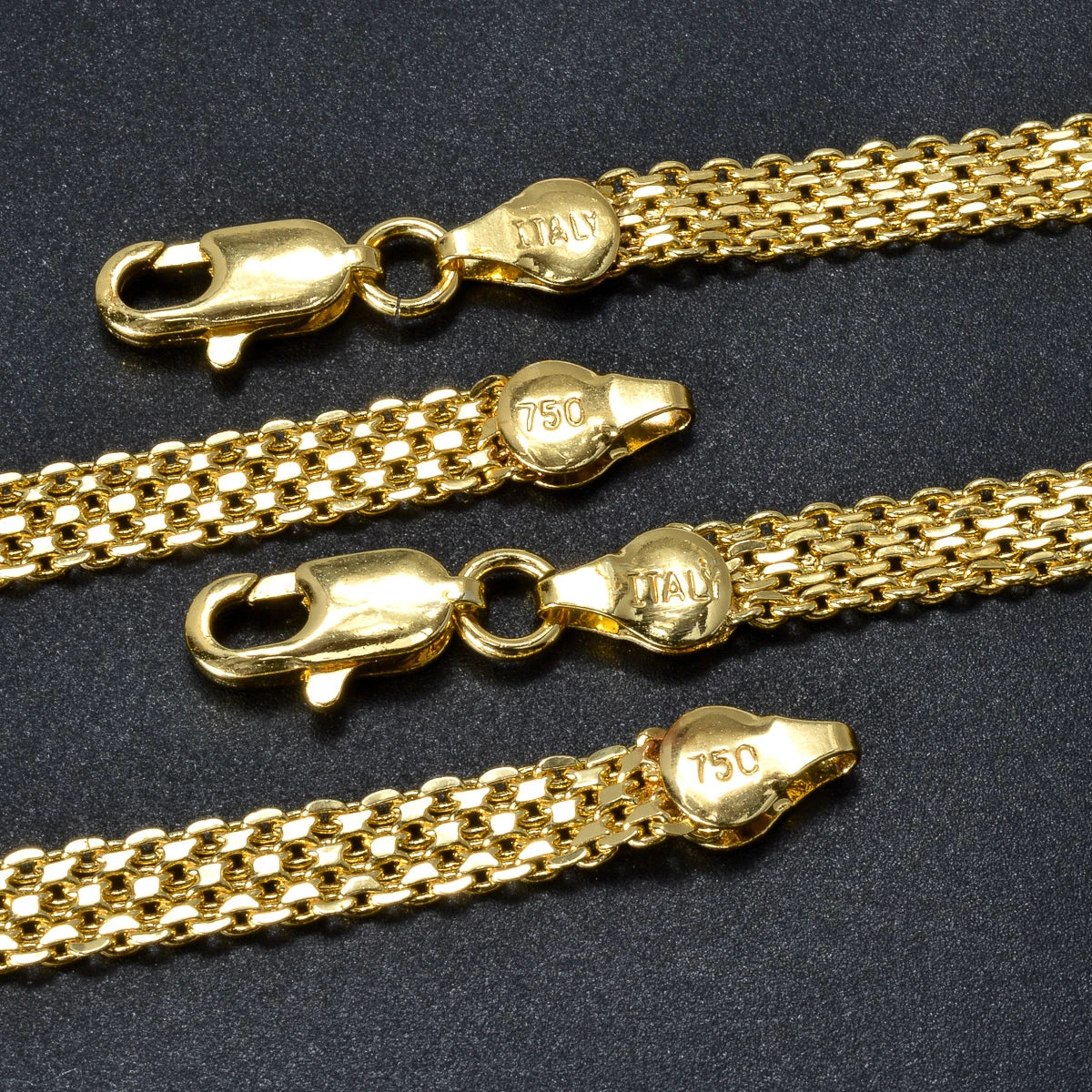 ZEA Dear Simple Hip Hop Necklace 6mm Italian 750 Luxury 18k Gold Plated Metal Large Chain Jewelry for Men Women Birthday Gift