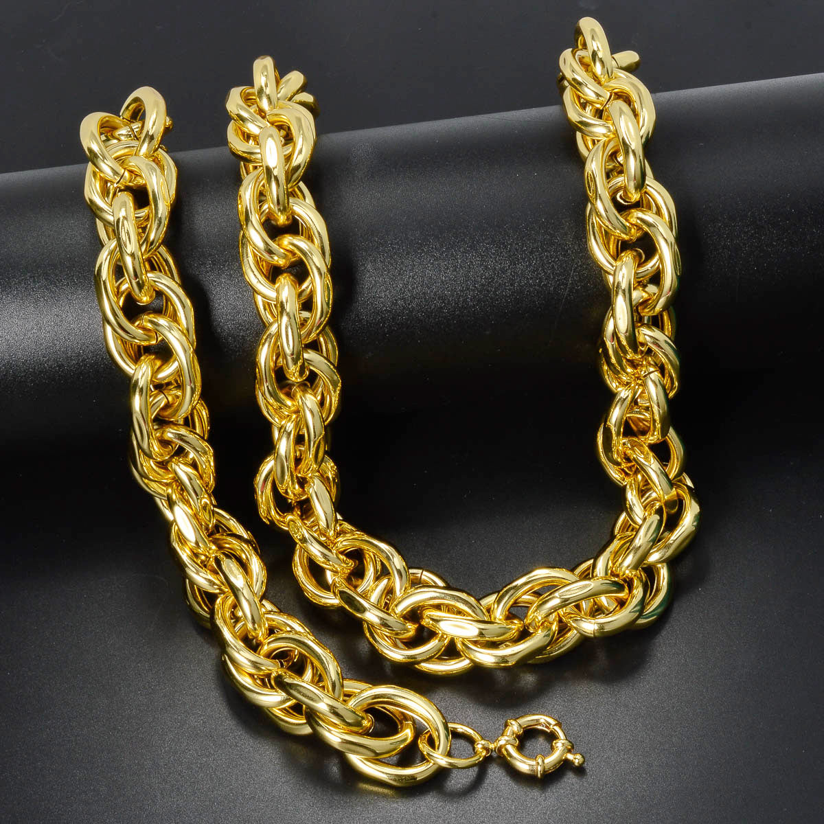 Custom Luxury Jewellery 18k Gold Plated Bridal Wedding Necklace Bracelet Jewelry Sets Women