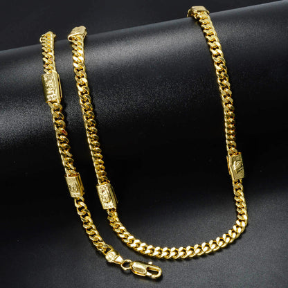 Custom Luxury Jewellery 14k Gold Plated Copper Chain Necklace Bracelet Jewelry Sets Women