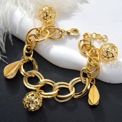 wholesale Custom DIY Accessories 14k Gold Plated Link Chain Charm Bracelet