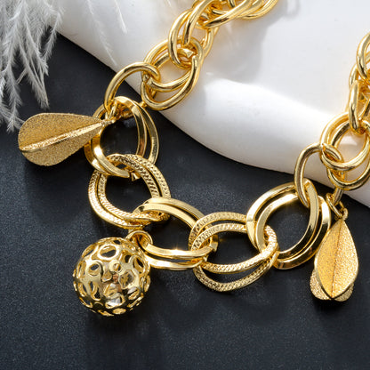 wholesale Custom DIY Accessories 14k Gold Plated Link Chain Charm Bracelet