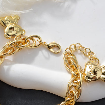 Zeadear jewelry 14k gold plated  Balls and bears charm bracelet