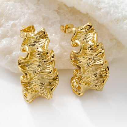 Zeadear jewelry 18k gold plated stainless steel earrings