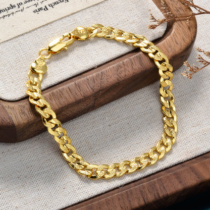 Custom Luxury Jewellery 18k Gold Plated Cuba Chain Necklace Bracelet Jewelry Sets Women