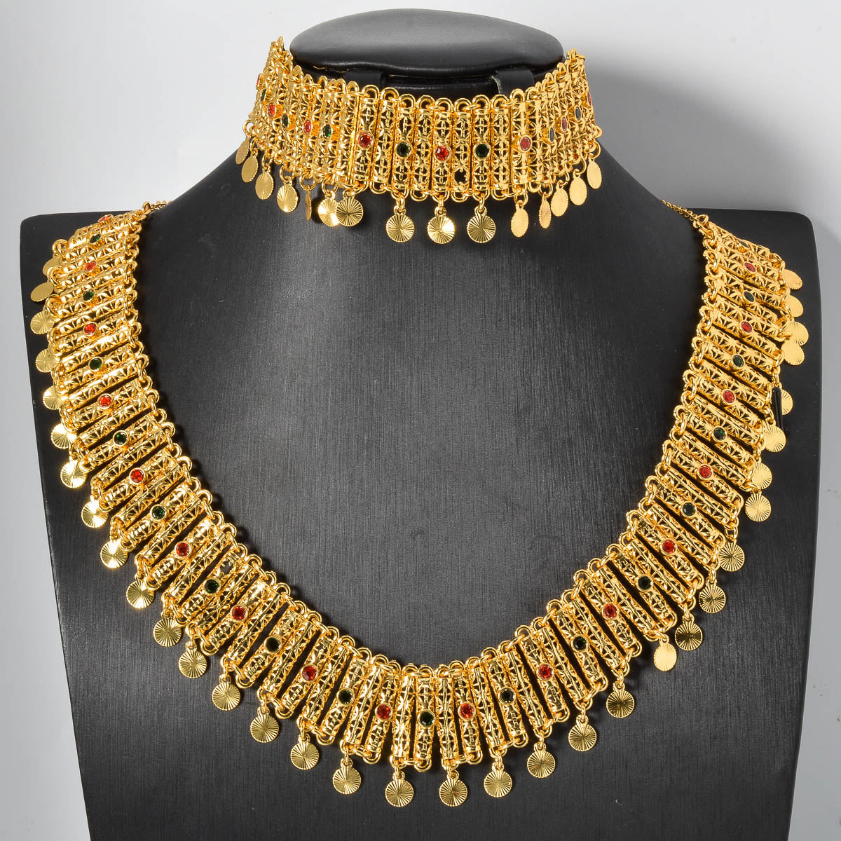 Custom Dubai Luxury Jewellery 18k Gold Plated Zircon Necklace Bracelet Jewelry Sets Women