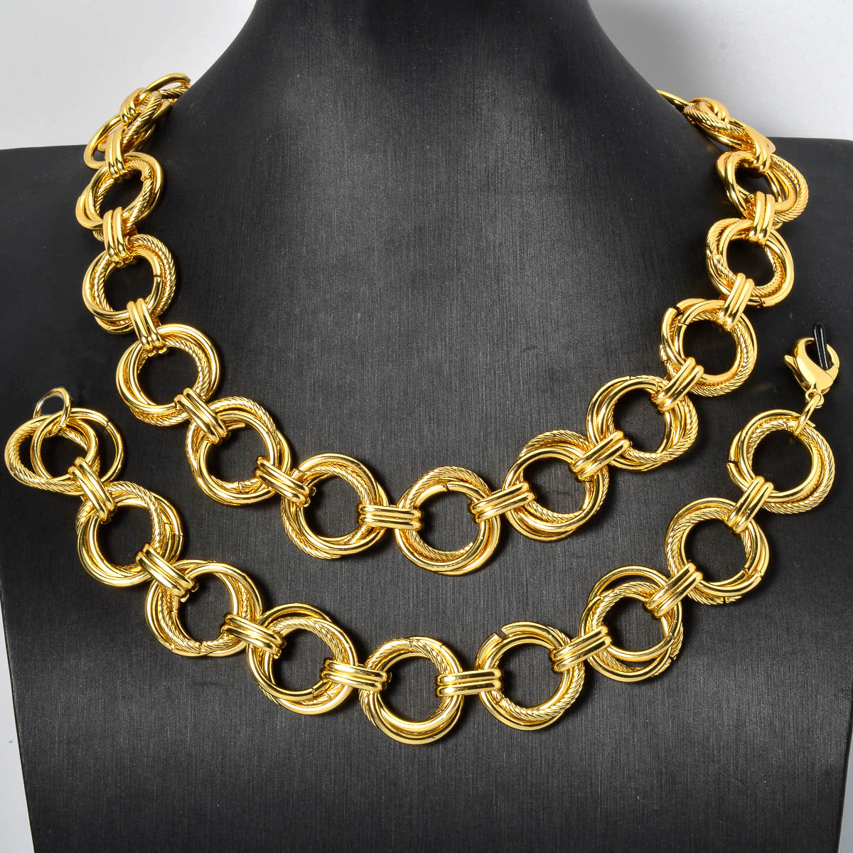 Custom Luxury Jewellery 18k Gold Plated Copper Hook ups Chain Necklace Bracelet Jewelry Sets Women