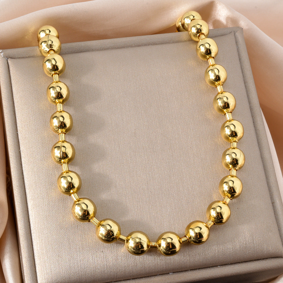 Custom Jewellery 18k Gold Plated Luxury Bridal Wedding Bead Chain Necklace Bracelet Jewelry Sets Women