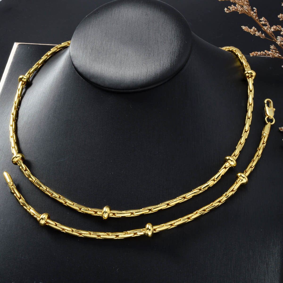 Custom Luxury Jewellery 18k Gold Plated Bridal Wedding Necklace Bracelet Jewelry Sets Women