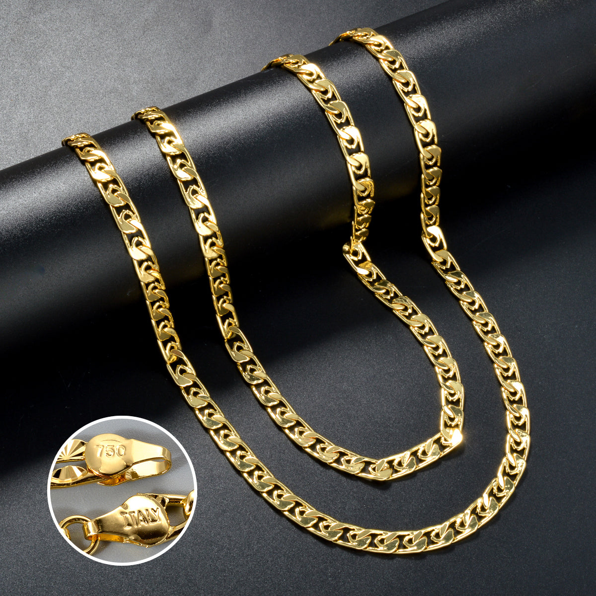 luxury jewelry Italian 750 14k gold plated Chain Necklace