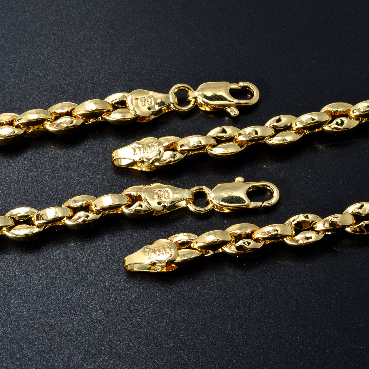 Zeadear Italian 750 14k gold-plated anchor Chain Necklace