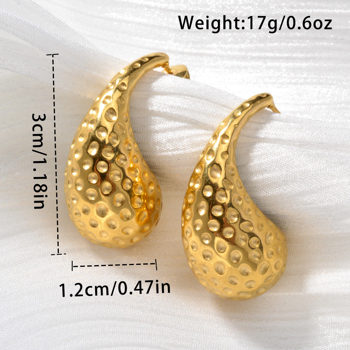 Zeadear jewelry 18k gold plated zircon stainless steel water drop stud earrings