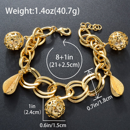 wholesale Custom DIY Accessories 14k Gold Plated Link Chain Charm Bracelet