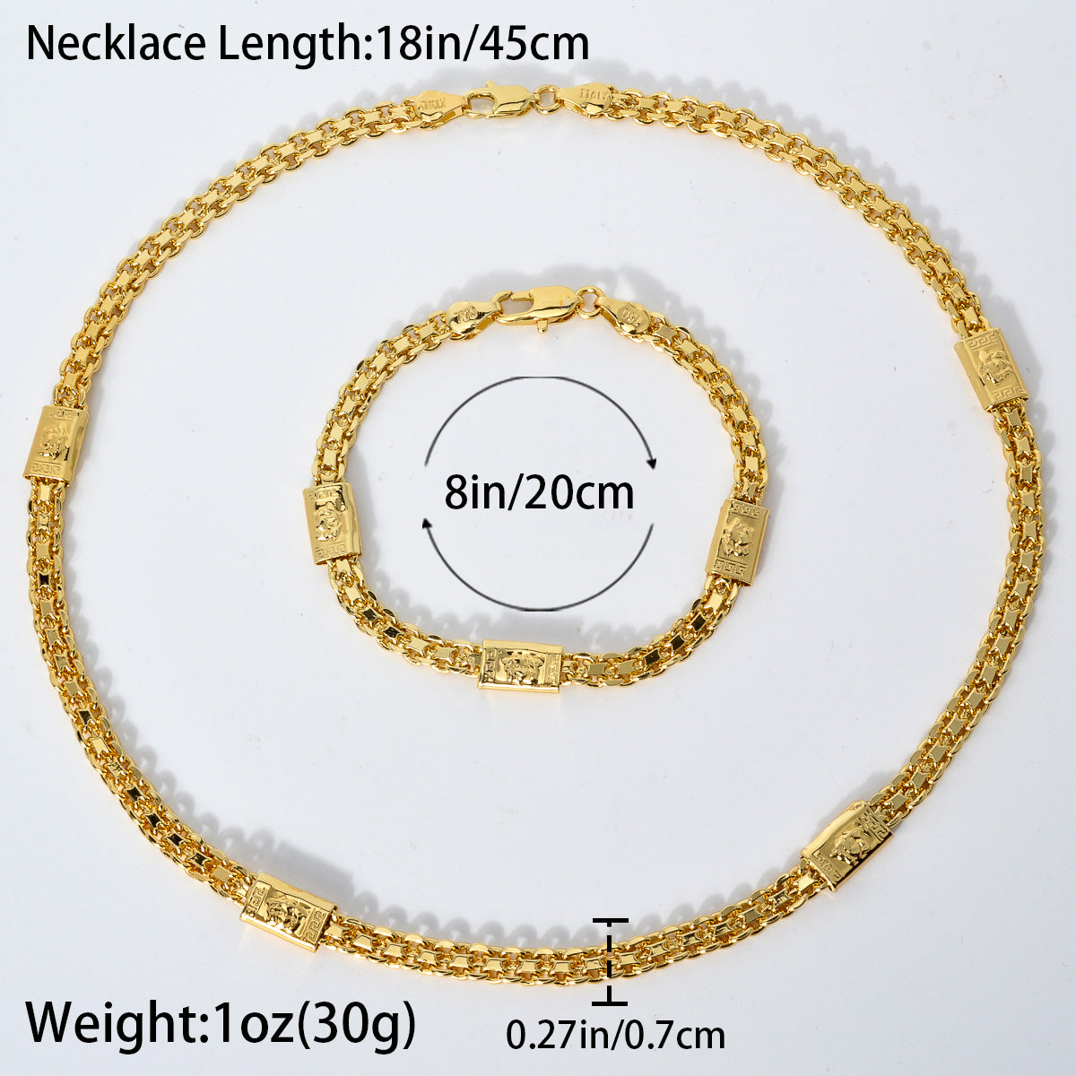 Custom 18k Gold Plated Bridal Wedding Necklace Bracelet Jewelry Sets Women