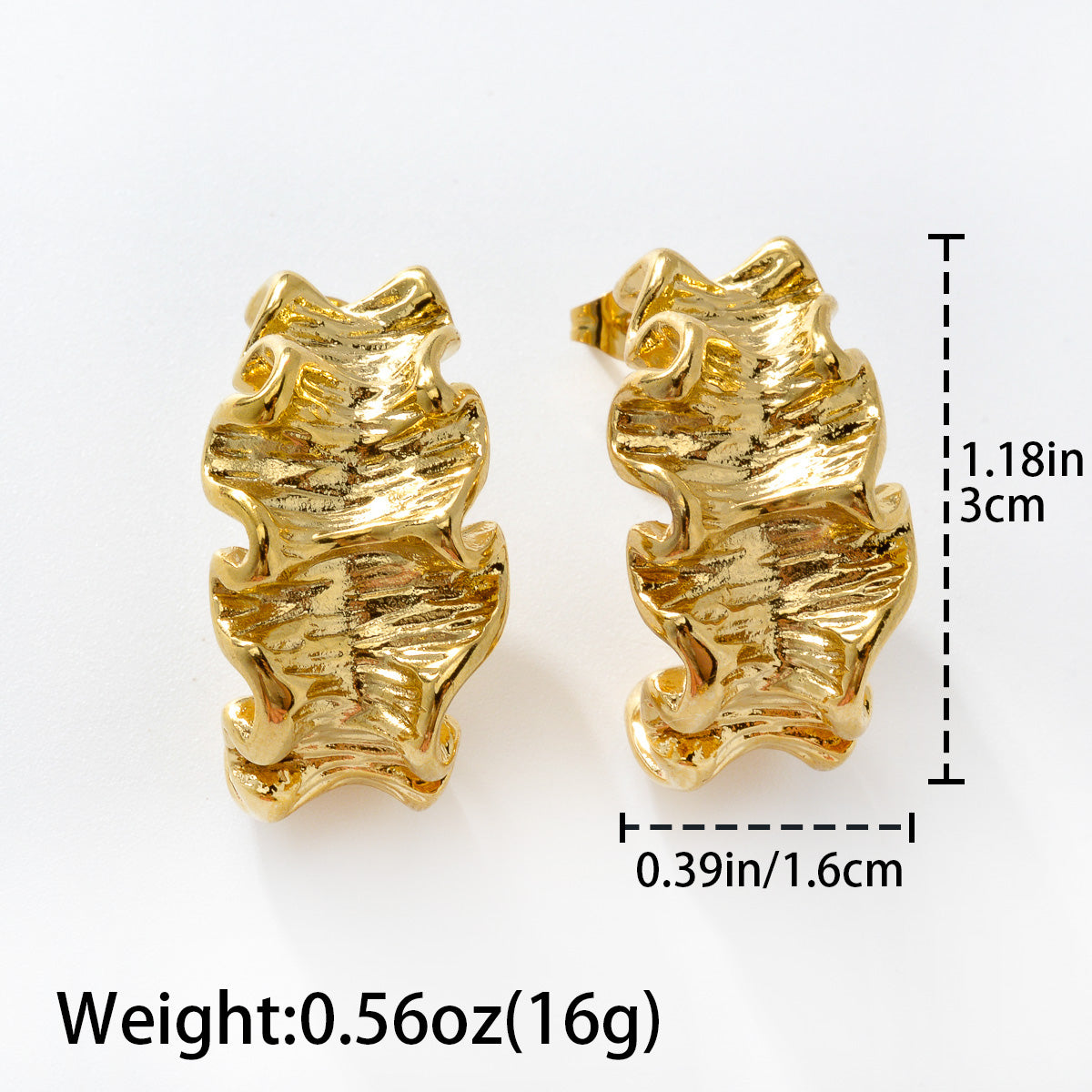 Zeadear jewelry 18k gold plated stainless steel earrings