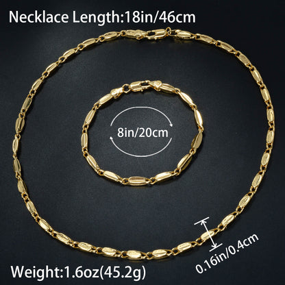 Custom Luxury Jewellery 18k Gold Plated Necklace Bracelet Jewelry Sets Women