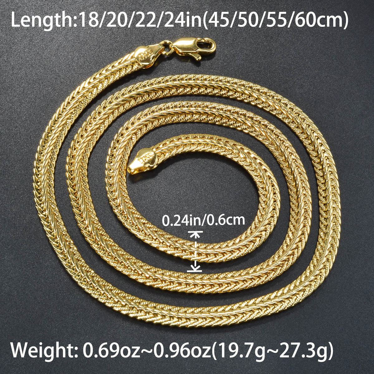 Italian 750 14k gold plated Chain Necklace