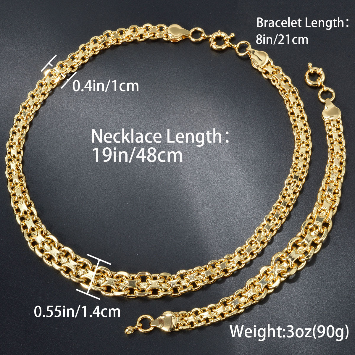 Custom Luxury Jewellery 18k Gold Plated Bridal Wedding Necklace Bracelet Jewelry Sets Women