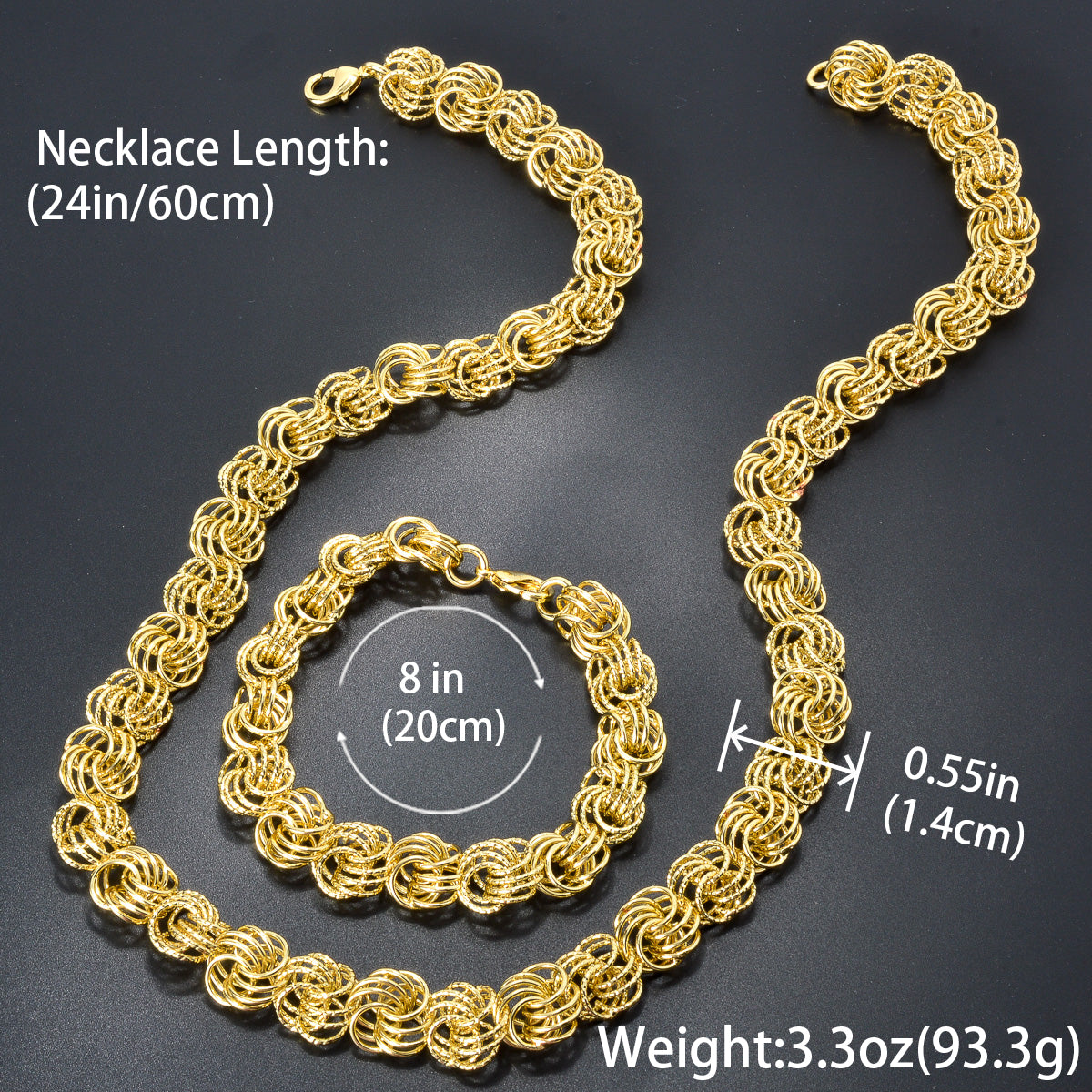 Zeadear Custom Luxury Jewellery 18k Gold Plated Bridal Wedding Chain Necklace Bracelet Jewelry Sets Women