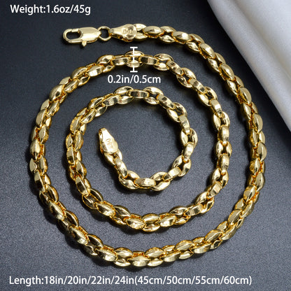 Zeadear Italian 750 14k gold-plated anchor Chain Necklace