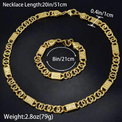 Custom Luxury Jewellery 18k Gold Plated Necklace Bracelet jewelry set for women