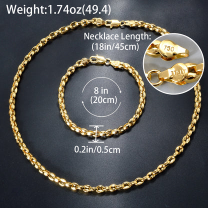 Custom Luxury Jewellery 18k Gold Plated Necklace Bracelet jewelry set for women