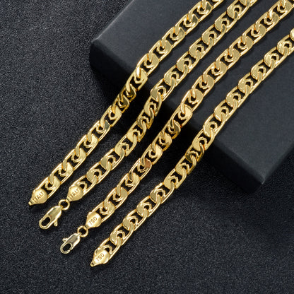 Fashion luxury Italy 750 18k gold plated Copper Link Chain Necklace For Women