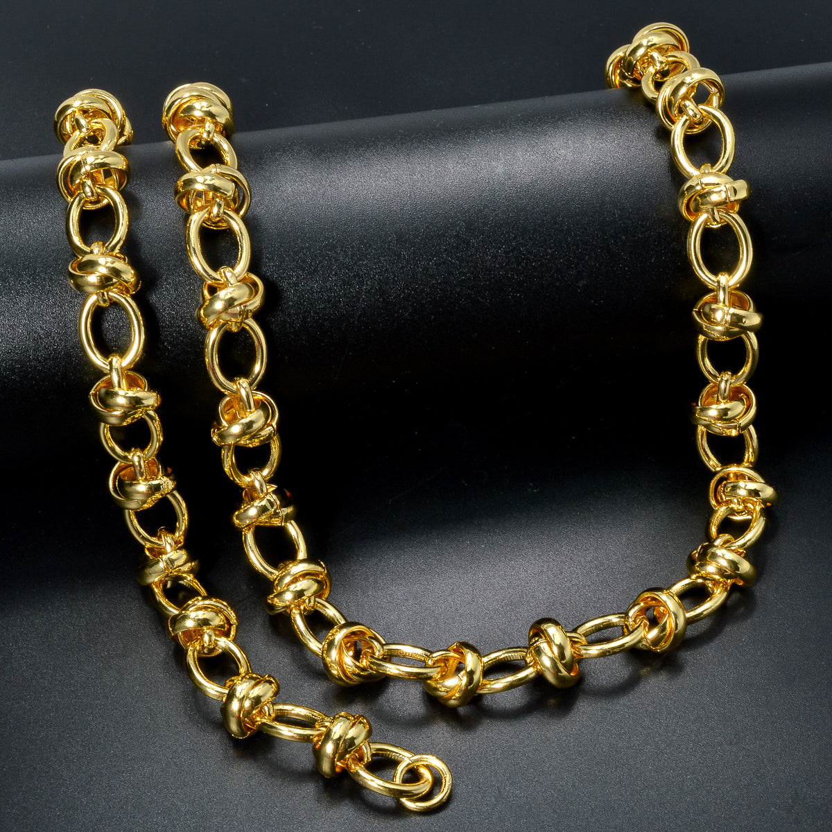 Custom Luxury Jewellery 18k Gold Plated Copper Knot Chain Necklace Bracelet Jewelry Sets Women