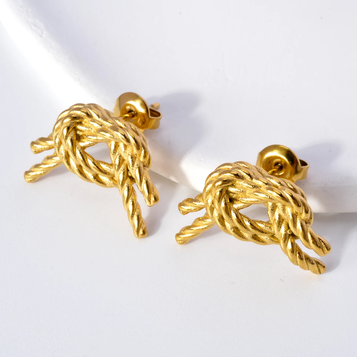 Hypoallergenic Jewelry Earrings OEM Tarnish Free Stainless Steel 18k Gold Plated Thick Cc Stud Earrings Hoop Earrings For Women