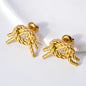 Hypoallergenic Jewelry Earrings OEM Tarnish Free Stainless Steel 18k Gold Plated Thick Cc Stud Earrings Hoop Earrings For Women