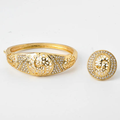 italian 18k gold plated nigerian zircon jewelry set for women