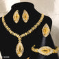 Gift Set For Saudi Dubai Long Big African Pure Gold Bridal Nigeria 18K Gold-Plated One Gram Jewellery Jewelry Set