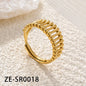 Non Tarnish Waterproof 18k Gold Plated Stainless Steel Snake Adjustable Jewelry open Ring