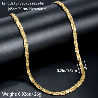 Fashion Copper Italy 750 18k gold plated  Chain Necklace Keel Link Chain Necklace For Women