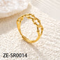 Non Tarnish Waterproof 18k Gold Plated Stainless Steel Snake Adjustable Jewelry open Ring