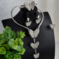 Luxury jewelry 18K Gold Plated Zircon Necklace Earrings Ring Bracelet butterfly shining jewelry sets for women