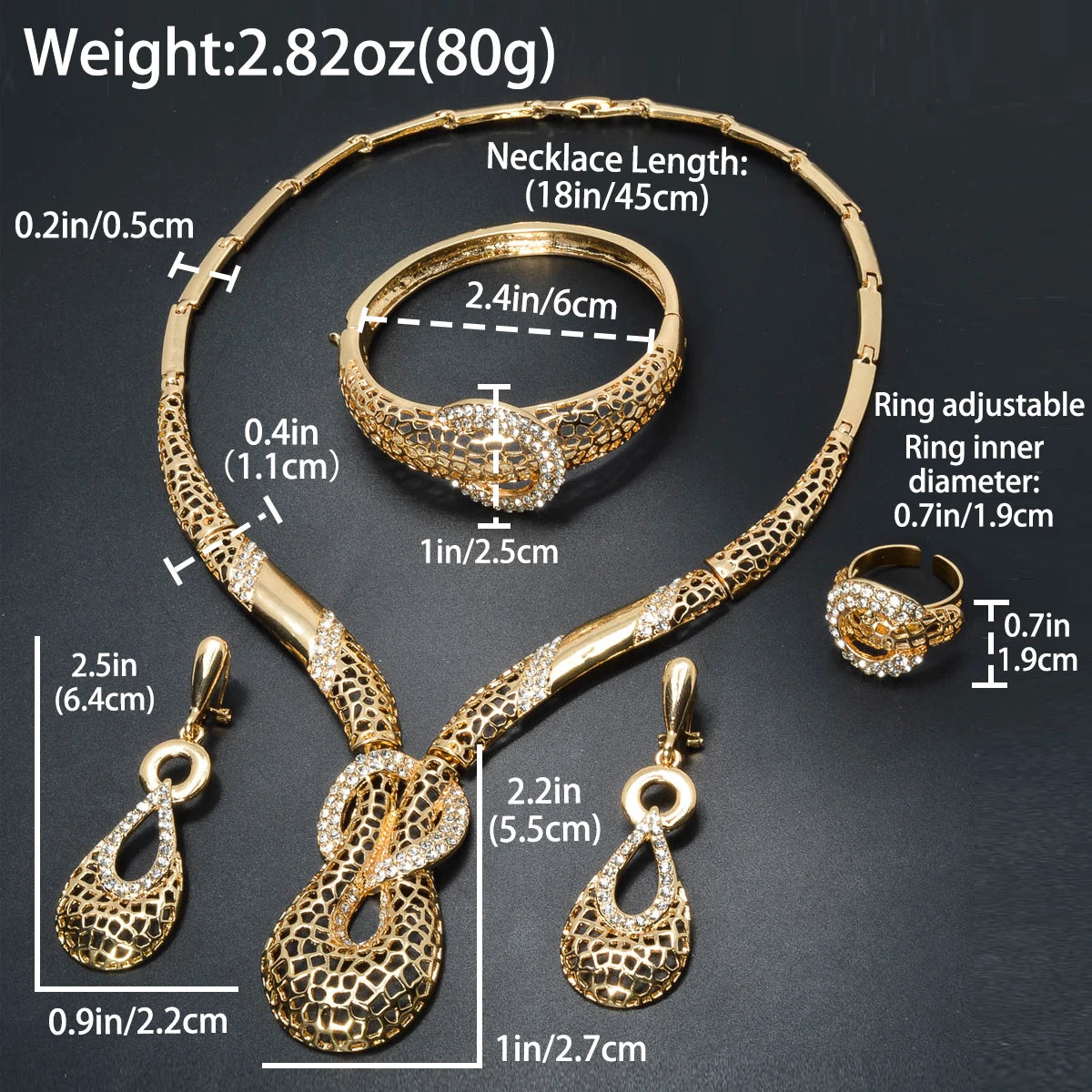 Zeadear jewelry brand brass 14k gold plated bracelet ring necklace earring jewellery in dubai