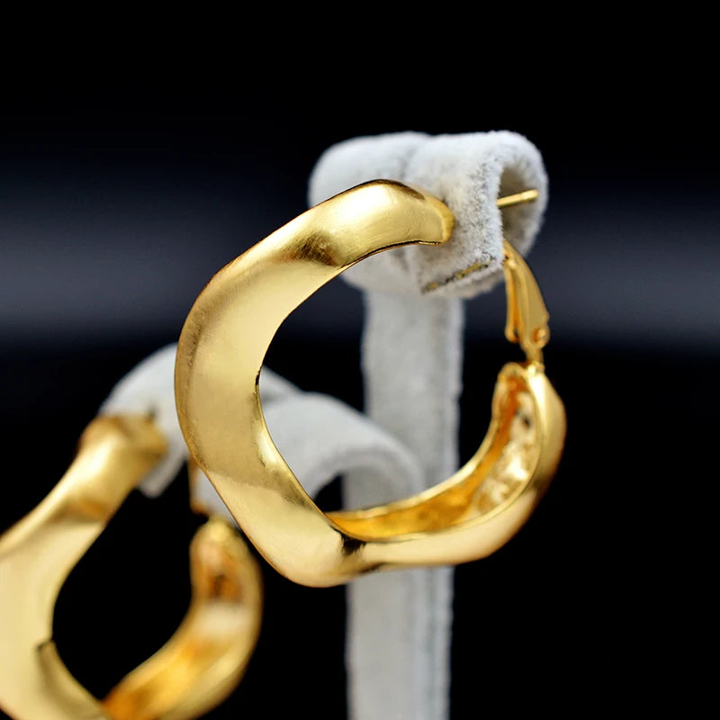 Zeadear jewelry trendy 14k gold hoop earrings for women