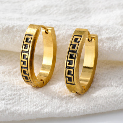 Fashion 18K Gold Plated Stainless Steel Hoop Earrings Jewelry For Women