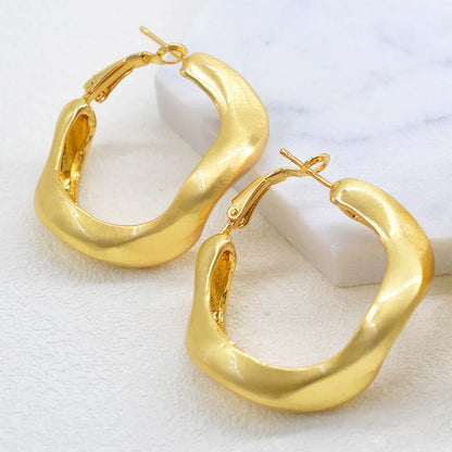 Zeadear jewelry trendy 14k gold hoop earrings for women