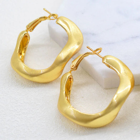 Zeadear jewelry trendy 14k gold hoop earrings for women