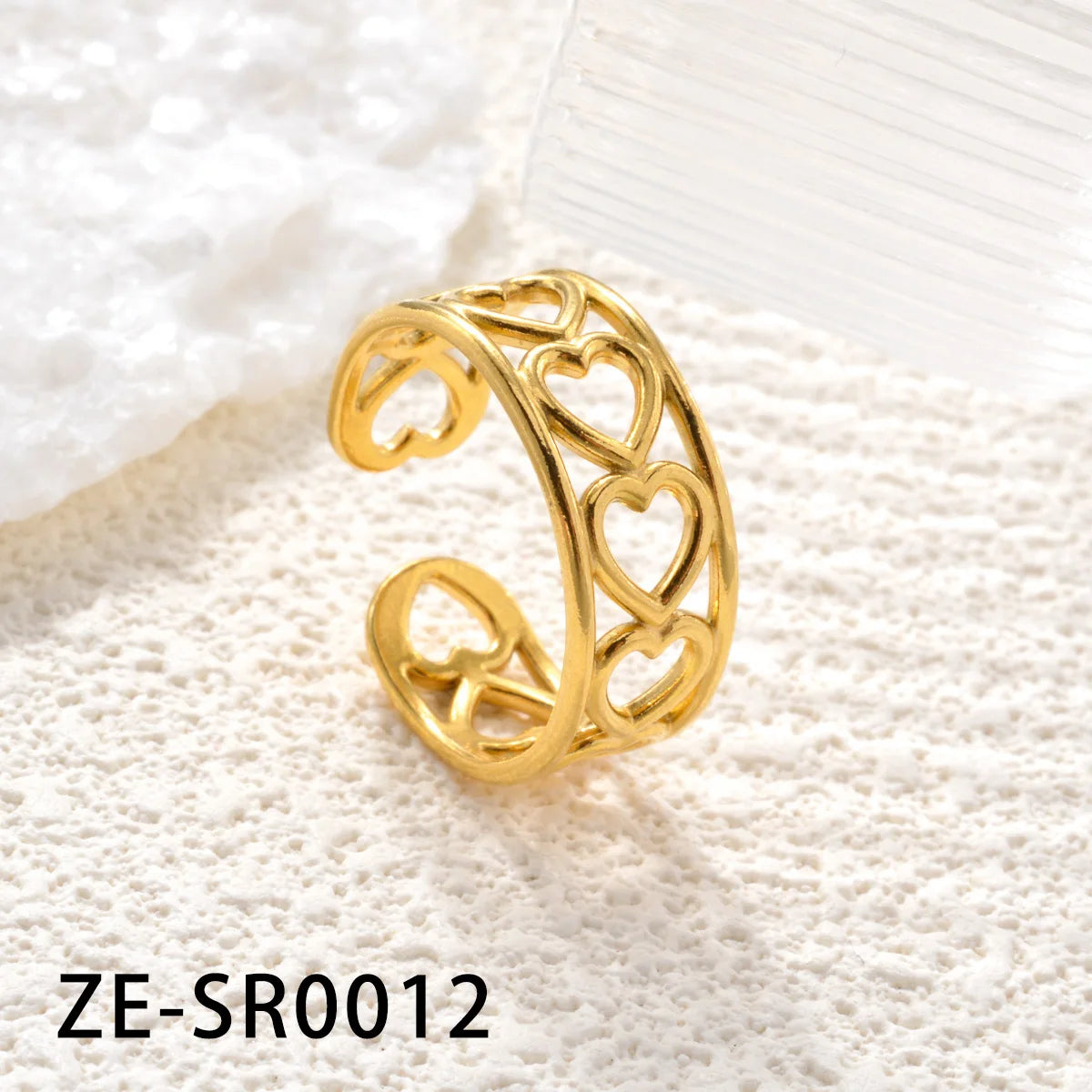Non Tarnish Waterproof 18k Gold Plated Stainless Steel Snake Adjustable Jewelry open Ring