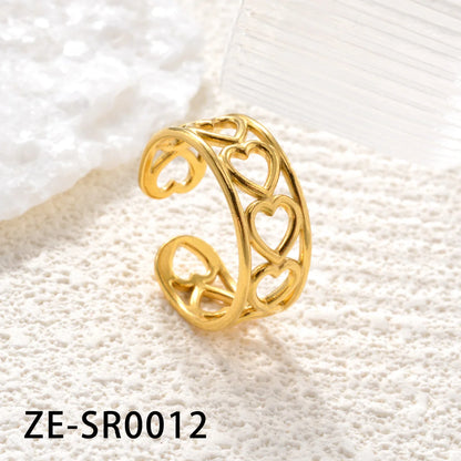 Non Tarnish Waterproof 18k Gold Plated Stainless Steel Snake Adjustable Jewelry open Ring